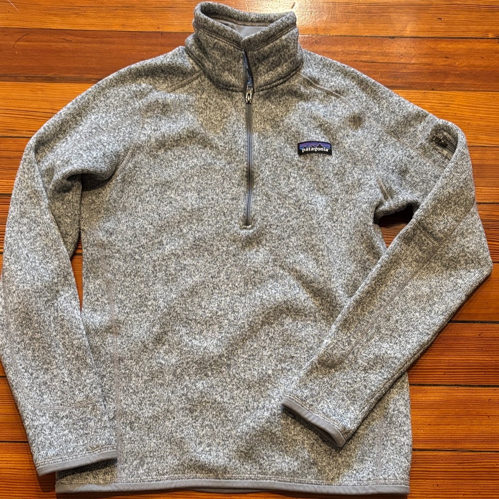Women’s Patagonia Quarter-Zip Better Sweater in Heather Gray, Sz S